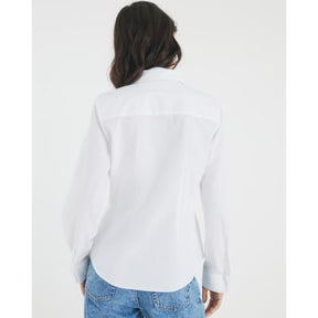 White Poplin Shirt With Tie