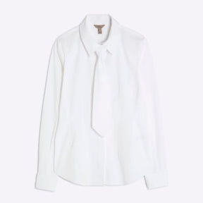 White Poplin Shirt With Tie