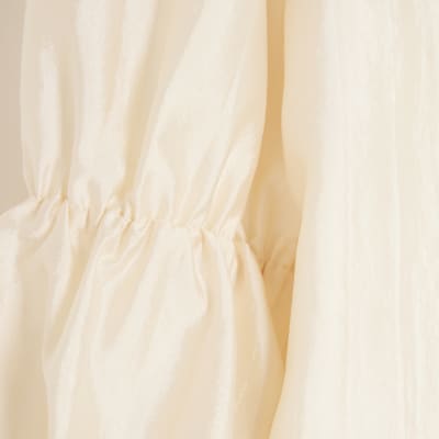White Puff Sleeve Shacket Top