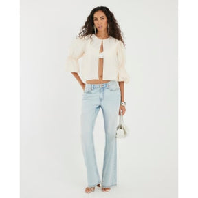 White Puff Sleeve Shacket Top