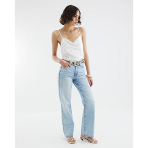 White Satin Cowl Neck Cami Top
