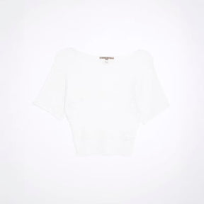 White Sequin Knit Top