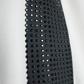 White Short Sleeve Diamante Tie T-shirt