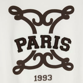 White Short Sleeve Embroidered Paris T-shirt