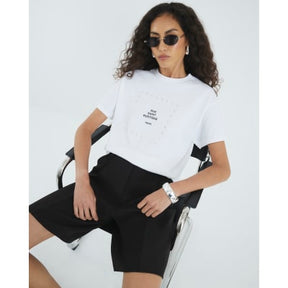White Short Sleeve Eyelet T-Shirt