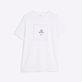 White Short Sleeve Eyelet T-Shirt