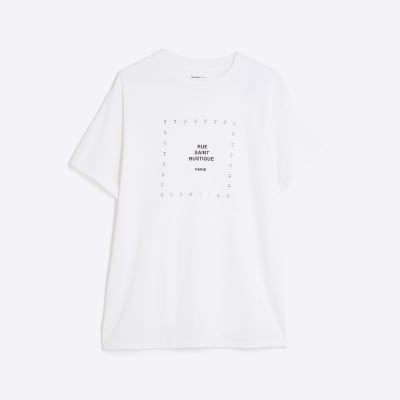 White Short Sleeve Eyelet T-Shirt