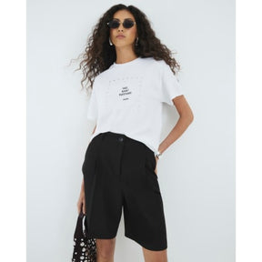 White Short Sleeve Eyelet T-Shirt