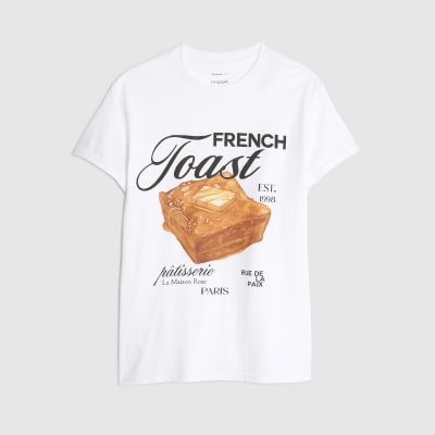 White Short Sleeve French Toast T-shirt