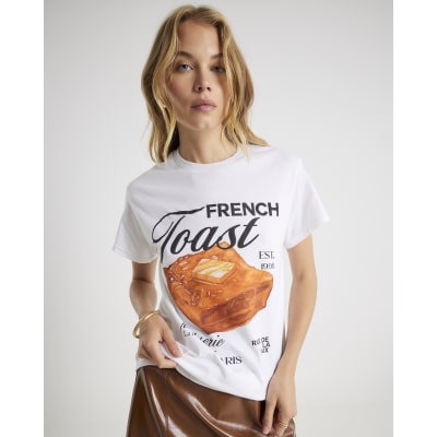 White Short Sleeve French Toast T-shirt