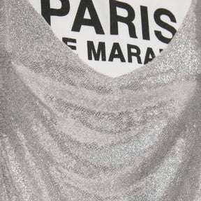White Short Sleeve Glitter Cami Paris T-shirt