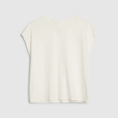 White Short Sleeve Loose Fit Top