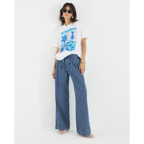 White Short Sleeve Mykonos Print T-shirt