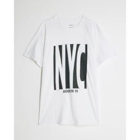 White Short Sleeve NYC Diamante T-shirt