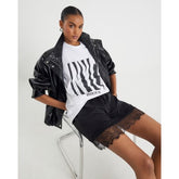 White Short Sleeve NYC Diamante T-shirt