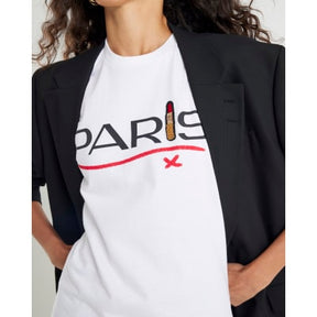 White Short Sleeve Paris Lipstick T-shirt