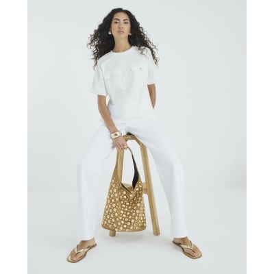 White Short Sleeve Pocket Utility T-shirt