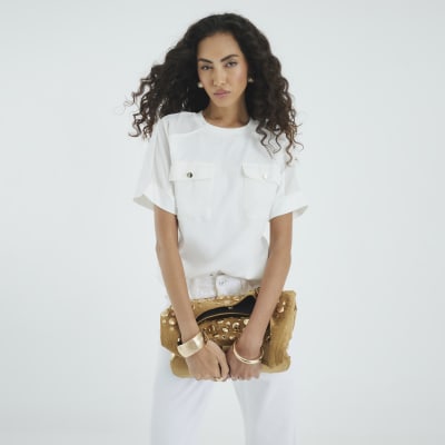White Short Sleeve Pocket Utility T-shirt
