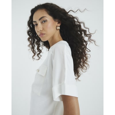 White Short Sleeve Pocket Utility T-shirt