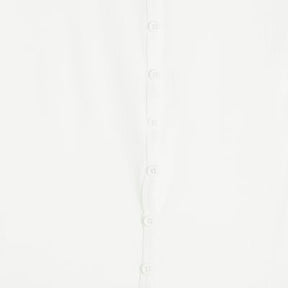 White Short Sleeve Ribbed Button Through Top