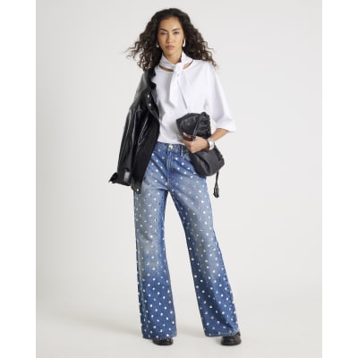 White Short Sleeve Scarf Neck T-shirt