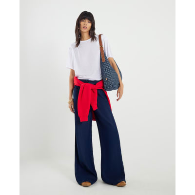 White Short Sleeve Shoulder Pleat T-Shirt