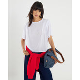 White Short Sleeve Shoulder Pleat T-Shirt