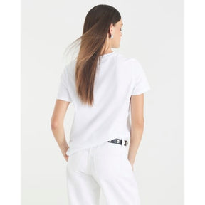 White Short Sleeve Snake Detail T-shirt