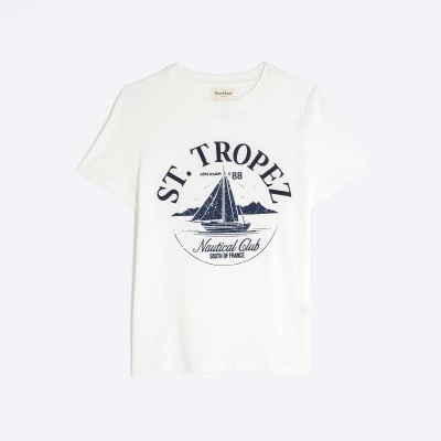 White Short Sleeve St Tropez T-shirt