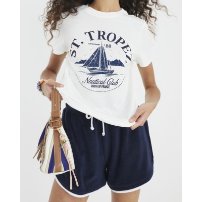 White Short Sleeve St Tropez T-shirt
