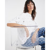 White Short Sleeve Studded T-shirt