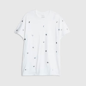 White Short Sleeve Studded T-shirt