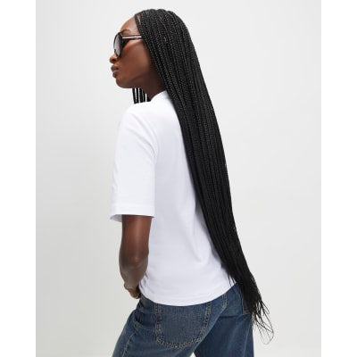 White Short Sleeve Twist Front T-shirt