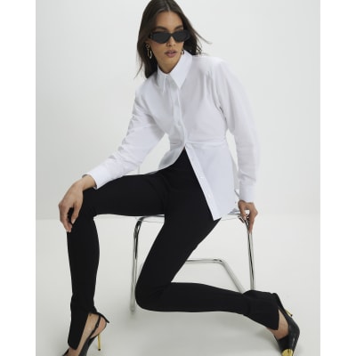 White Shoulder Pad Shirt