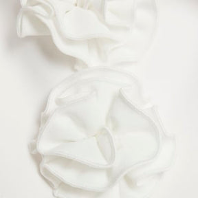 White Sleeveless Collared Corsage Top