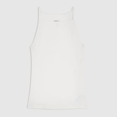White Sleeveless Cotton Tank Top