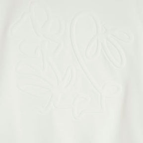 White Sleeveless Embossed Sweatshirt Top