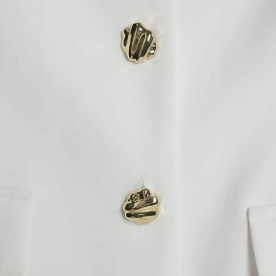 White Sleeveless Monochrome Mini Dress