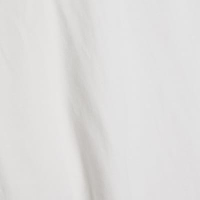 White Sleeveless Pleat Detail Top