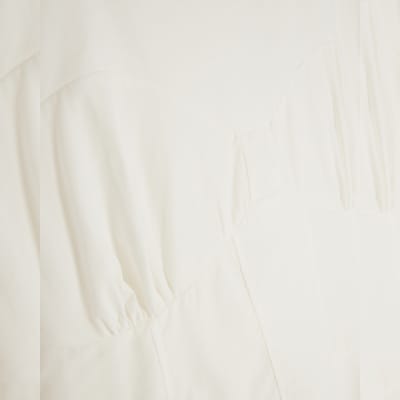 White Sleeveless Tie Back Corset Top