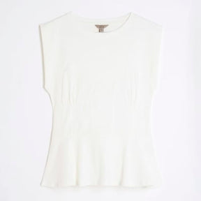 White Sleeveless Tie Back Corset Top