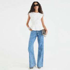 White Sleeveless Tie Back Corset Top