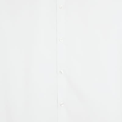 White slim fit long sleeve shirt