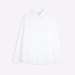 White slim fit long sleeve shirt