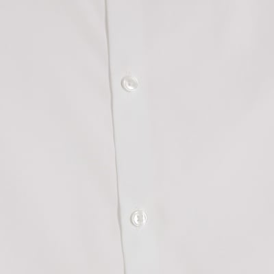 White slim fit long sleeve shirt