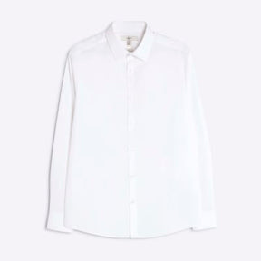 White slim fit long sleeve shirt