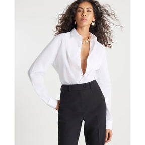 White slim fit long sleeve shirt