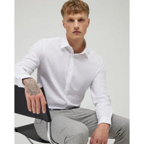 White slim fit long sleeve shirt