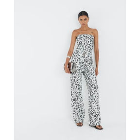 White Spot Print Relaxed Straight Leg Jeans