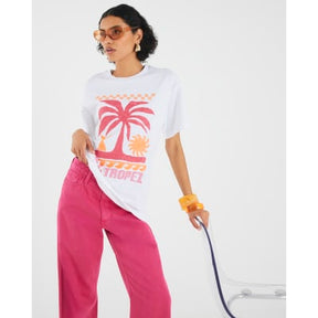 White St Tropez Embroidered T-Shirt